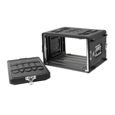 Màu đen 6U Flight Rack Mount Road Case Chiều sâu PE 15 &quot;cho Bộ khuếch đại âm thanh
