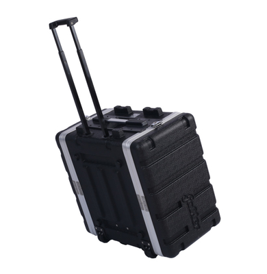 Hộp đựng giá đỡ ABS 19 inch 6u với bánh xe 4 chốt vặn Màu đen
