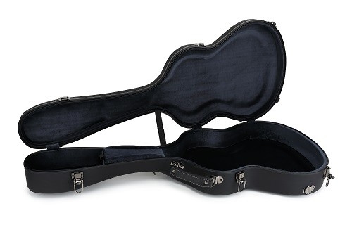 PVC Matte Black Leather Fiberglass Guitar Hộp cứng có dây đeo ba lô