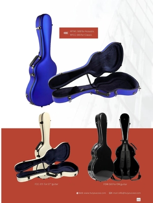 Vỏ đàn guitar cổ điển bằng sợi thủy tinh chống áp suất có tay cầm bằng da
